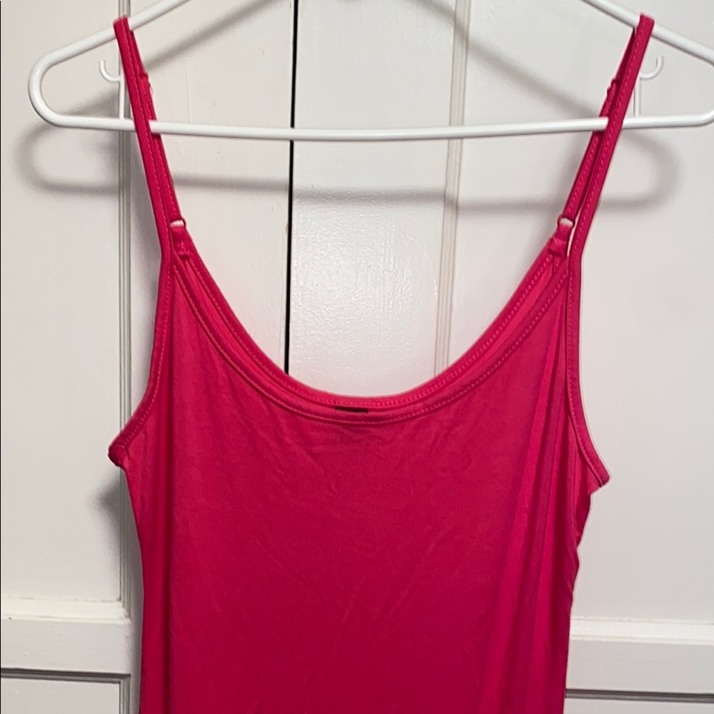 SHEIN BASICS Medium Pink Solid Form Fitted Slip Dress - Picture 6 of 10